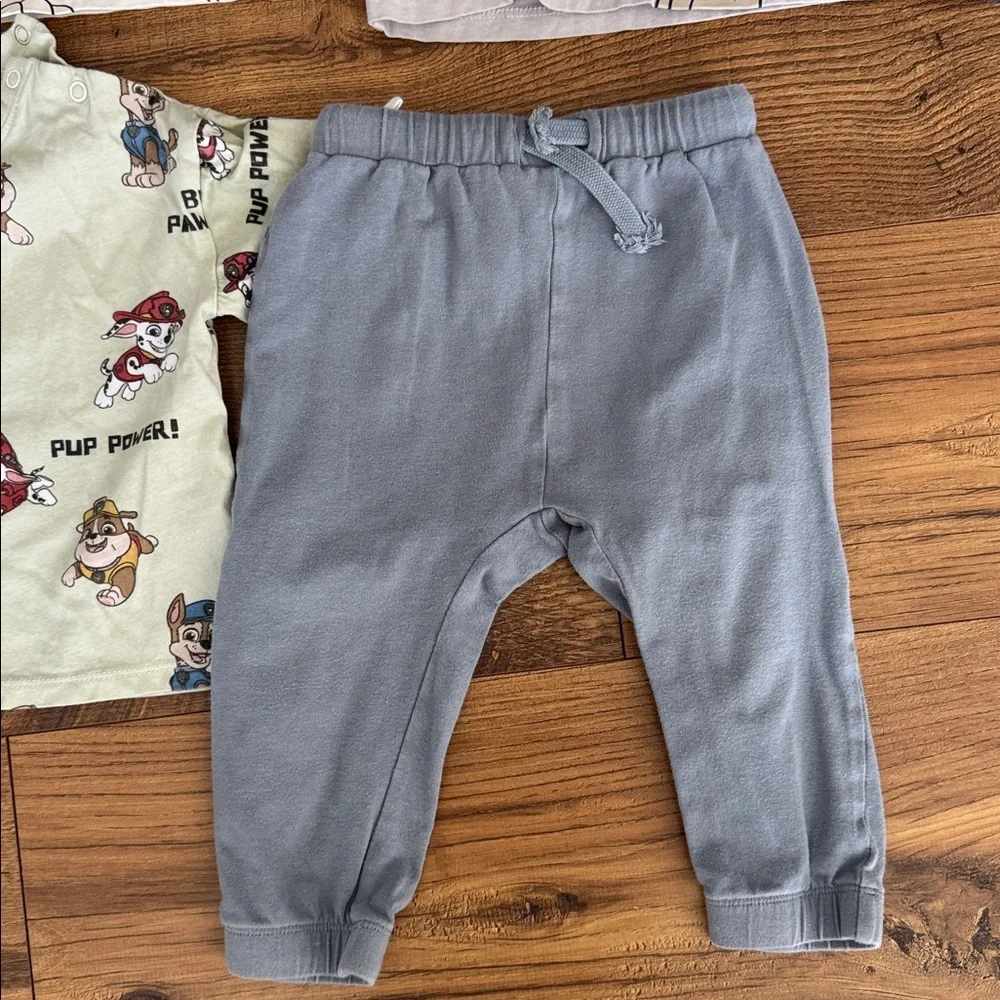 Bundle of 18 month shirt and pants sets, H&M and Carter’s, Paw Patrol / Soccer